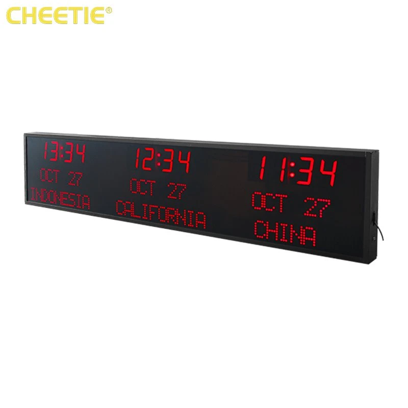 Jam Dinding Digital 4 Zona Waktu